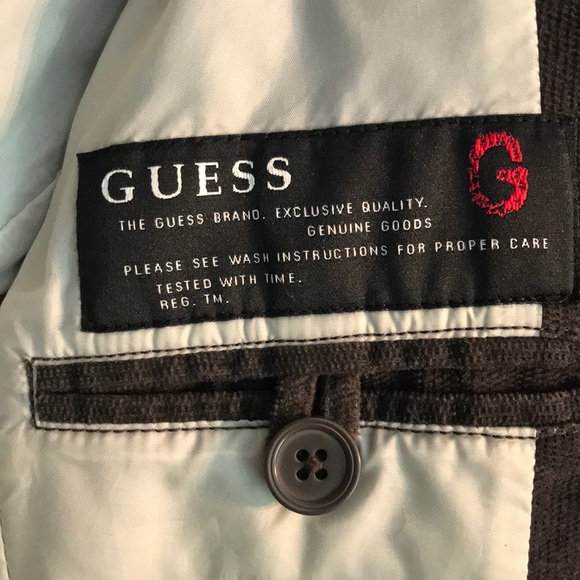 Men’s Guess Premium Large Gray Suede Sports Coat - Picture 7 of 8